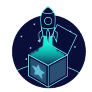 Rocketship launching from a box representing Laboratory Luxury Package, premium tier website service for Rhode Island businesses